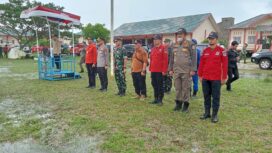 Sekda Tanjab Timur, Sapril, menjadi pembina upacara pada apel siaga Karhutla