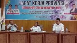 H Romi Hariyanto, Dewan Pembina Pengprov ISSI Jambi, menghadiri Rakerprov ISSI Jambi 2023 yang dilaksanakan di Aula KONI Provinsi Jambi.