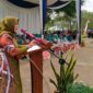 Ketua TP PKK Kecamatan Dendang, Desriani Surya, saat menyampaikan laporan kegiatan.